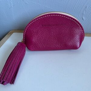 RARE Portland Leather Goods Taco Tassel Zip Pouch Hibiscus Unicorn 🦄 PLG